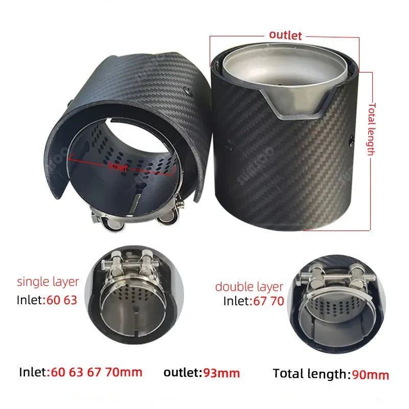 1PCS Carbon Fiber Exhaust Tip passend für BMW M2 M3 M4 M135i M235i M140i M240i M335i M340i M435i