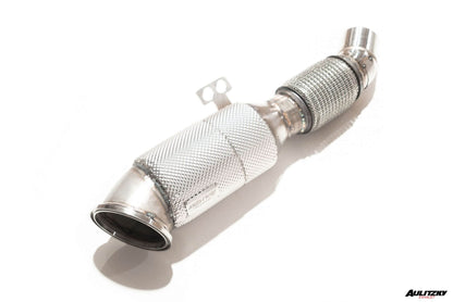 Aulitzky Exhaust | ECE Downpipe 3,54" (90mm) mit Sport-Kat | passend für BMW M140i/M240i inkl. xDrive nonOPF (F20/F21/F22) 340PS B58