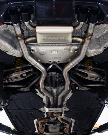 Aulitzky Exhaust | ECE Abgasanlage 3" (76mm) ab OPF mit Klappensteuerung | passend für BMW M3/M4 inkl. Competition (G80/G81/G82/G83) S58