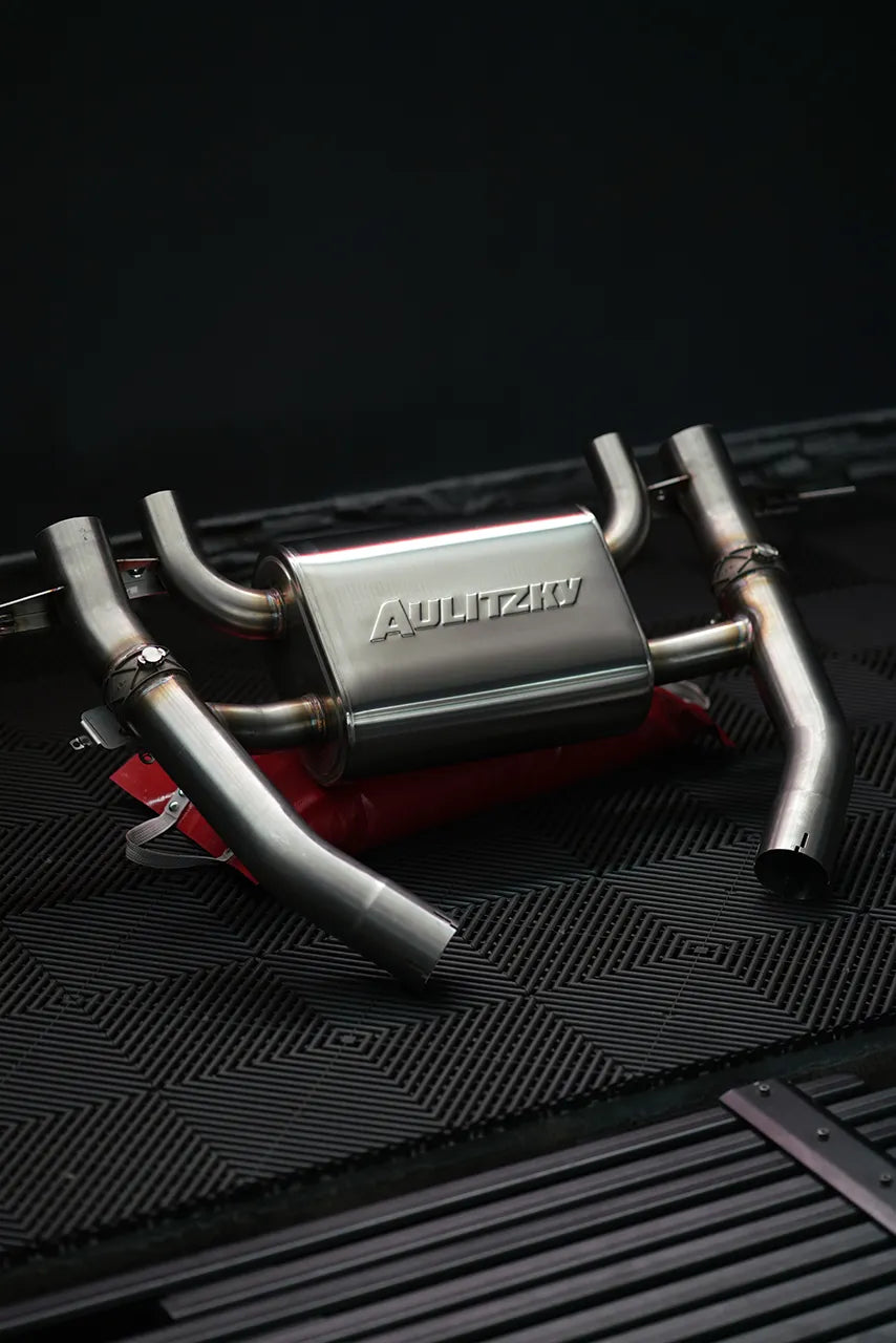 Aulitzky Exhaust | ECE Abgasanlage 3" (76mm) ab OPF mit Klappensteuerung | passend für BMW M3/M4 inkl. Competition (G80/G81/G82/G83) S58