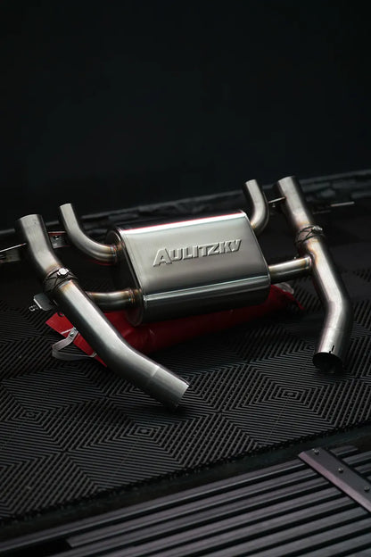 Aulitzky Exhaust | ECE Abgasanlage 3" (76mm) ab OPF mit Klappensteuerung | passend für BMW M3/M4 inkl. Competition (G80/G81/G82/G83) S58