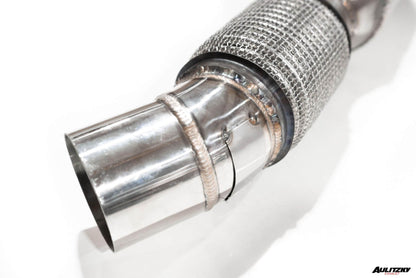 Aulitzky Exhaust | ECE Downpipe 3,54" (90mm) mit Sport-Kat | passend für BMW 340i/440i nonOPF (F30/F31/F32/F33/F36) B58