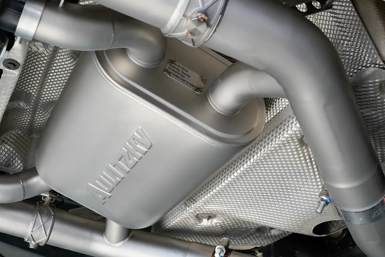 Aulitzky Exhaust | ECE Klappenabgasanlage 3" (76mm) ab Kat/OPF | passend für BMW M3/M4 inkl. Competition/CS (F80/F82/F83) S55
