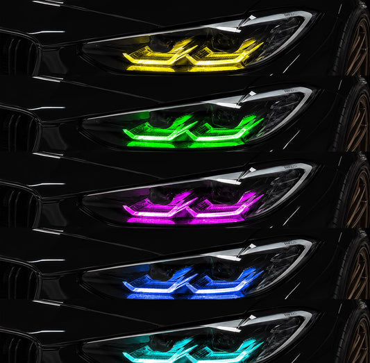 FK Multicolor DRL Farbwechsel-Tagfahrlichtmodule mit Kühlkörper passend für BMW M3 (G80/G81) M4 (G82/G83) LED
